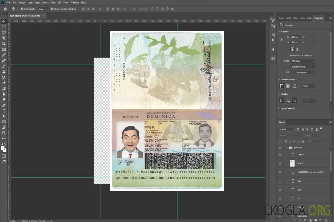 Passeport de la Dominique template Passeport de la Dominique template